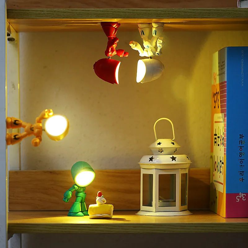 Mini Cartoon Folding LED Desk Lamp Adjustable Dimmable Battery Powered Night Light 1