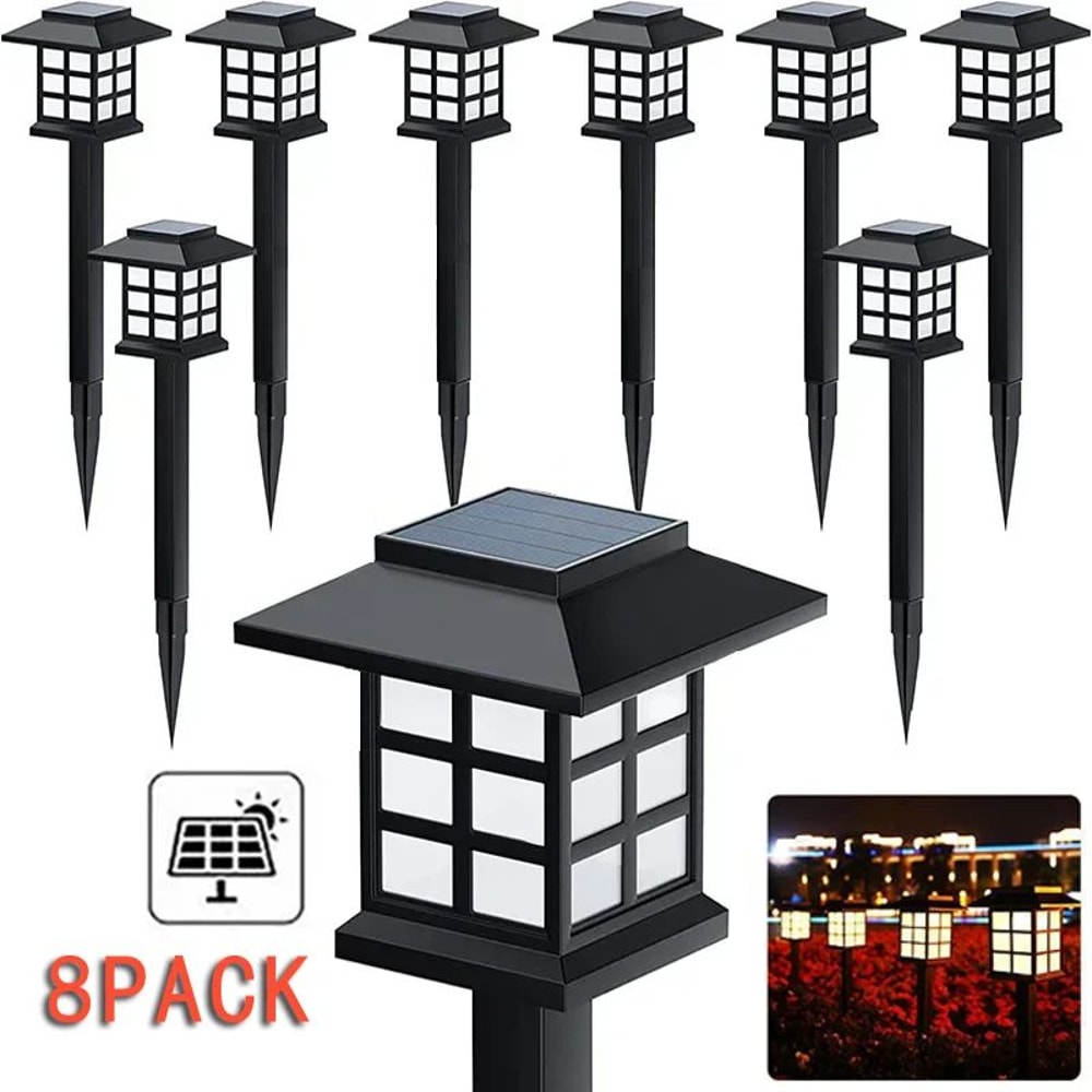 8Pack Solar Pathway Lights Outdoor Waterproof LED Garden Landscape Walkway Lights 0