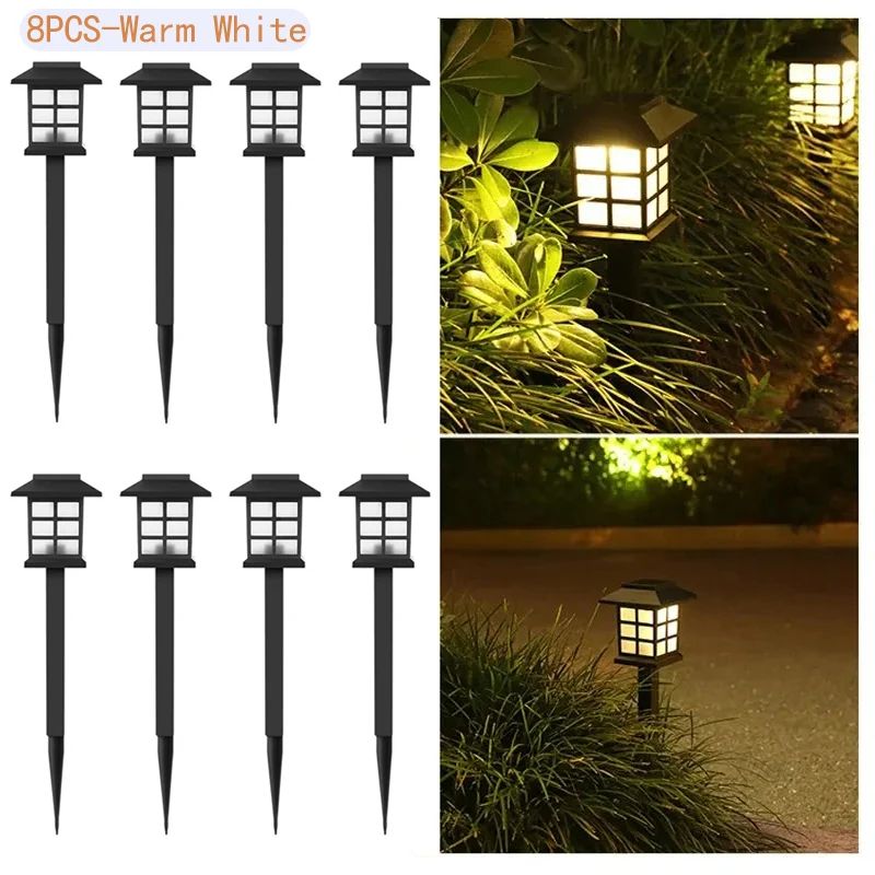 8Pack Solar Pathway Lights Outdoor Waterproof LED Garden Landscape Walkway Lights 6