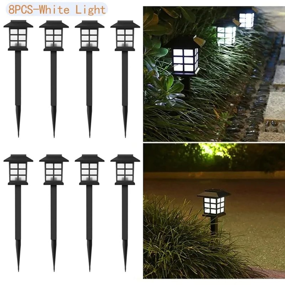 8Pack Solar Pathway Lights Outdoor Waterproof LED Garden Landscape Walkway Lights 7