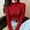 Womens Mock Neck Knit Sweater Vintage Slim Fit Korean Style Pullover 0