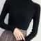 Womens Mock Neck Knit Sweater Vintage Slim Fit Korean Style Pullover 5