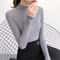 Womens Mock Neck Knit Sweater Vintage Slim Fit Korean Style Pullover 6