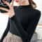 Womens Mock Neck Knit Sweater Vintage Slim Fit Korean Style Pullover 14