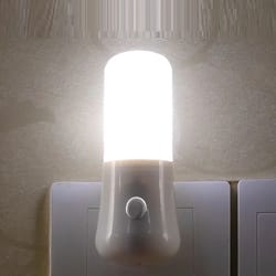 led push button night light – plug-in bedside lamp for bedroom, hallway & baby room