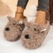 Cartoon Puppy Fluffy Fur Winter Slippers Womens Warm Plush Thick Sole Indoor Mules 0