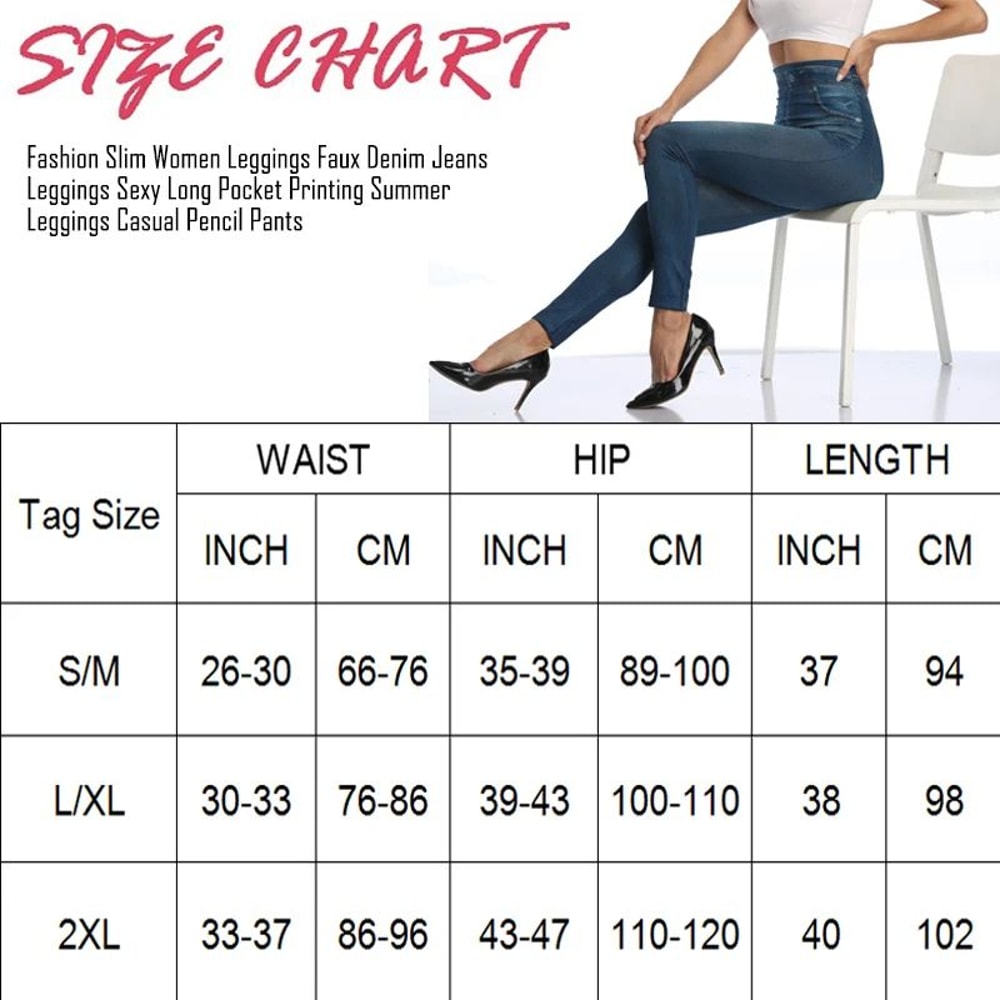 Miss Moly High Waist Faux Denim Jeggings Womens Slim Fit Stretch Jean Leggings 5