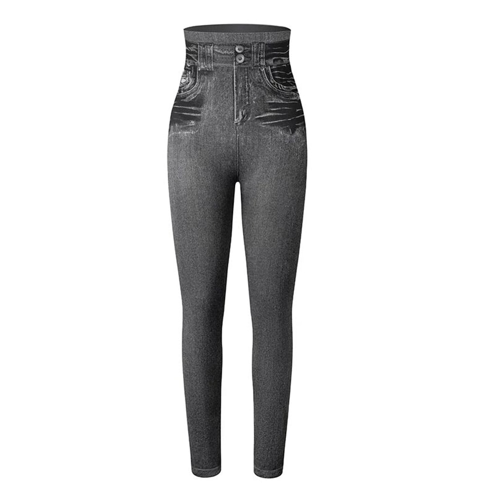 Miss Moly High Waist Faux Denim Jeggings Womens Slim Fit Stretch Jean Leggings 7