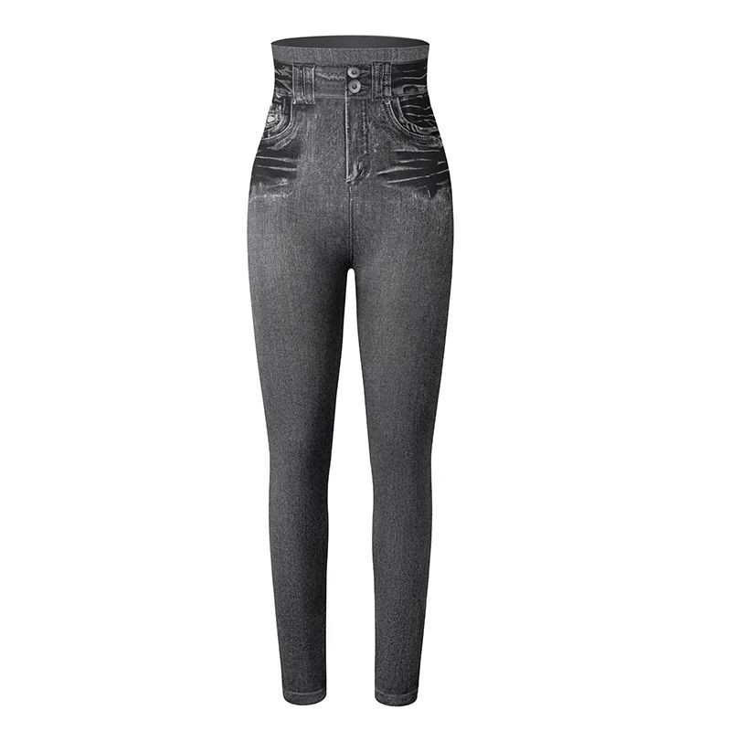 Miss Moly High Waist Faux Denim Jeggings Womens Slim Fit Stretch Jean Leggings 7