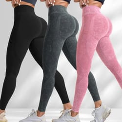 seamless high waist booty lift gym leggings – women's sand washed yoga workout pants