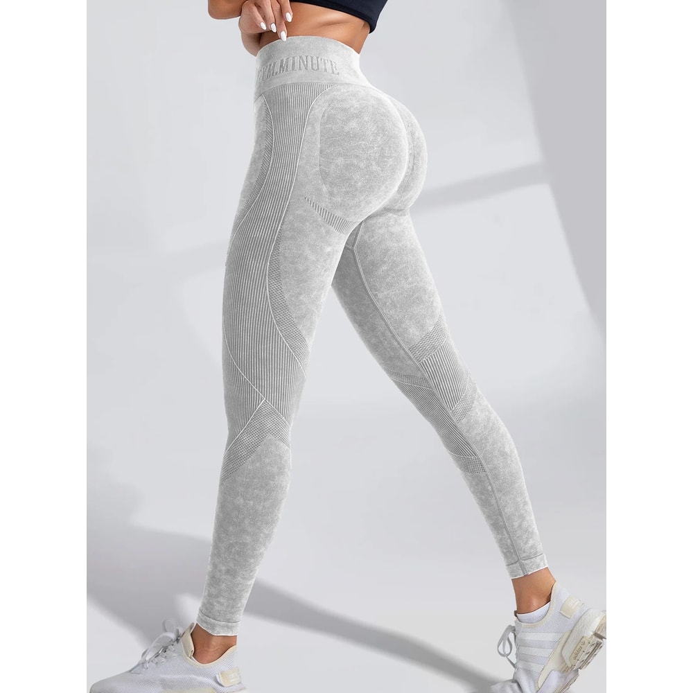 Seamless High Waist Booty Lift Gym Leggings Womens Sand Washed Yoga Workout Pants 7