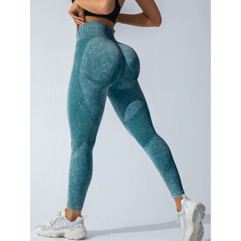Seamless High Waist Booty Lift Gym Leggings Womens Sand Washed Yoga Workout Pants 11