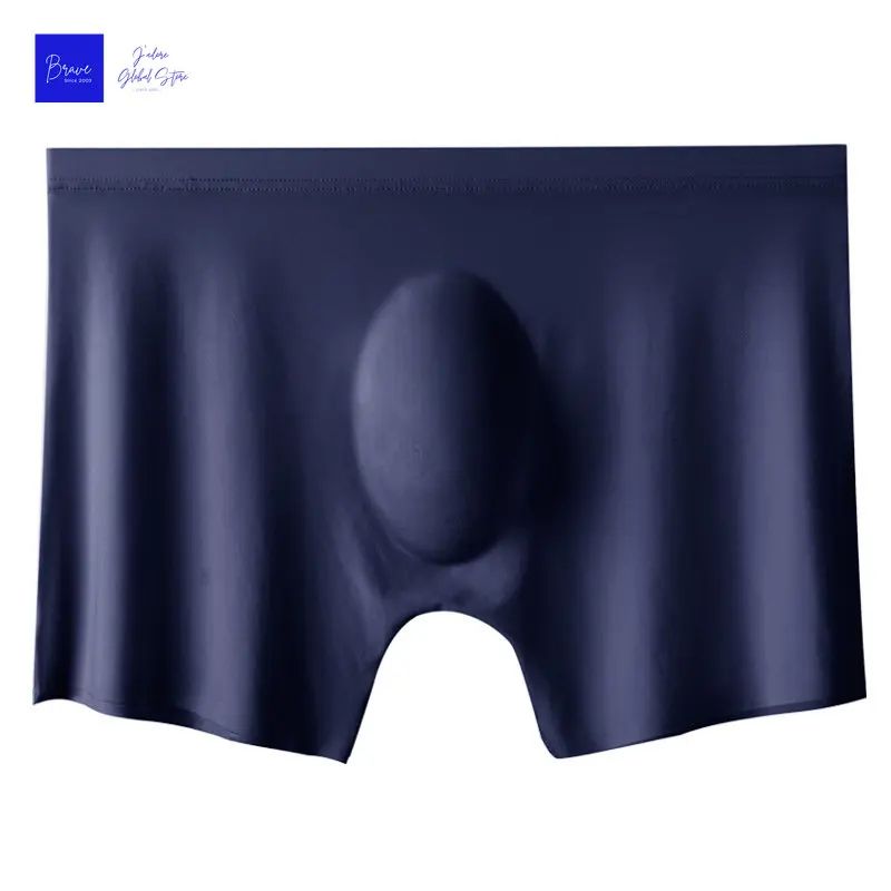 Mens Ice Silk Seamless Boxer Briefs Breathable Antibacterial Lightweight Underwear 6