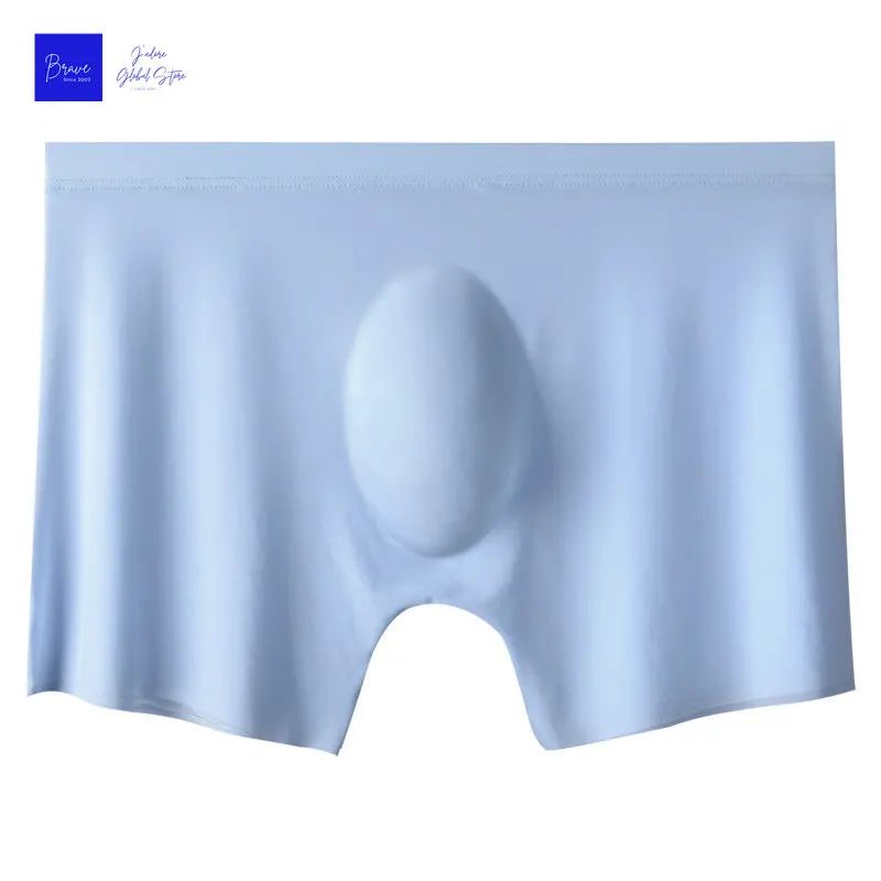 Mens Ice Silk Seamless Boxer Briefs Breathable Antibacterial Lightweight Underwear 9