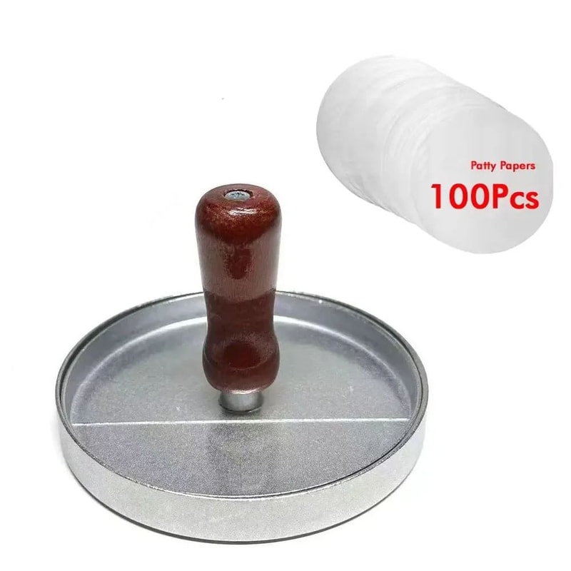 Aluminum Burger Press Patty Maker NonStick Hamburger Mold For BBQ Kitchen 8