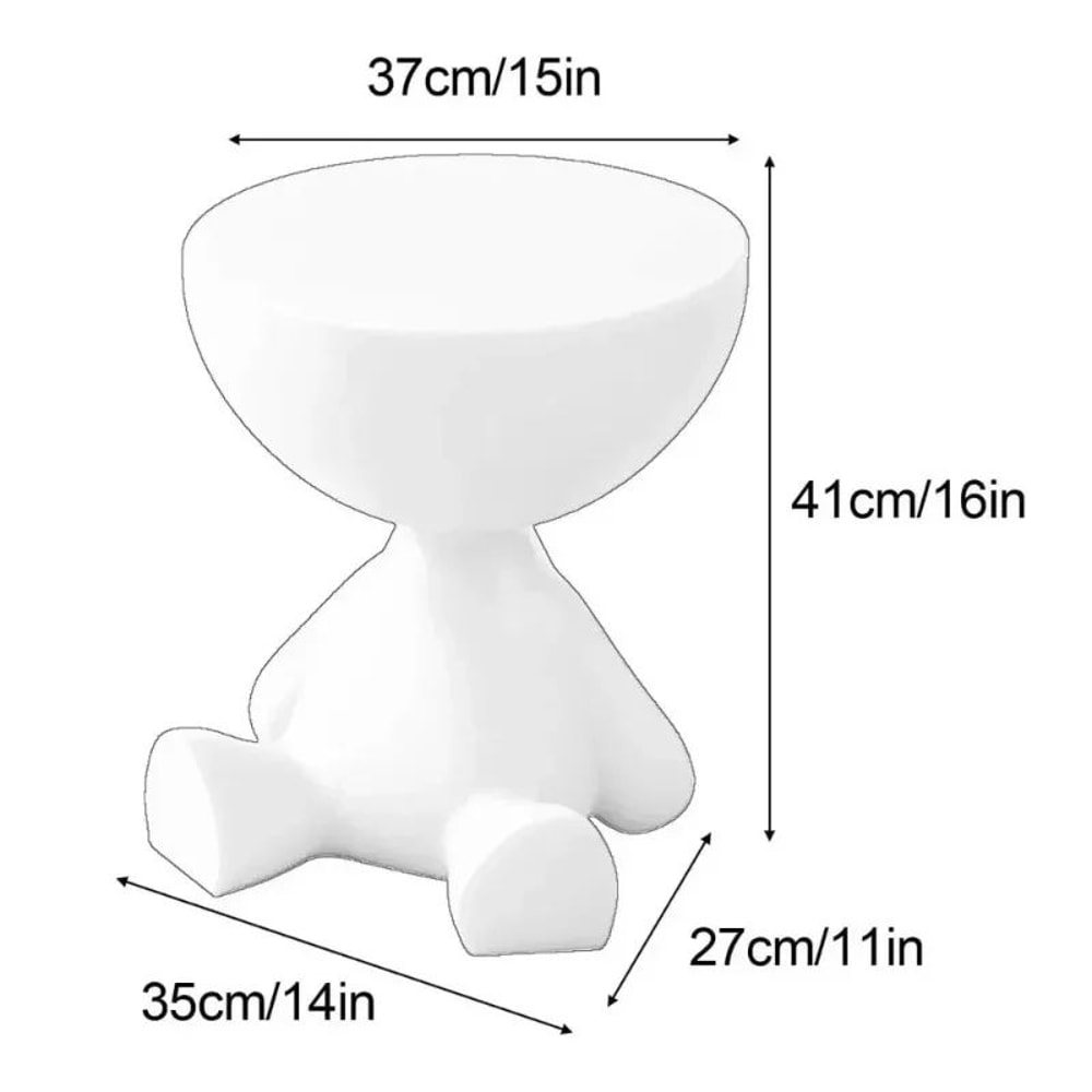 Modern Cream Round Side Table Minimalist Sofa Bedside Accent Coffee Table 5