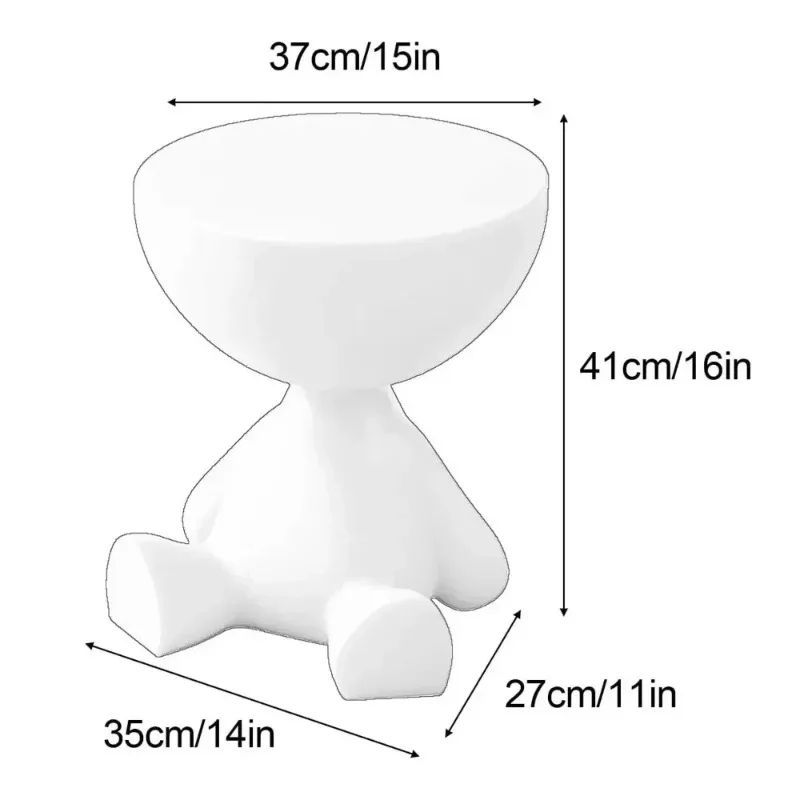 Modern Cream Round Side Table Minimalist Sofa Bedside Accent Coffee Table 5