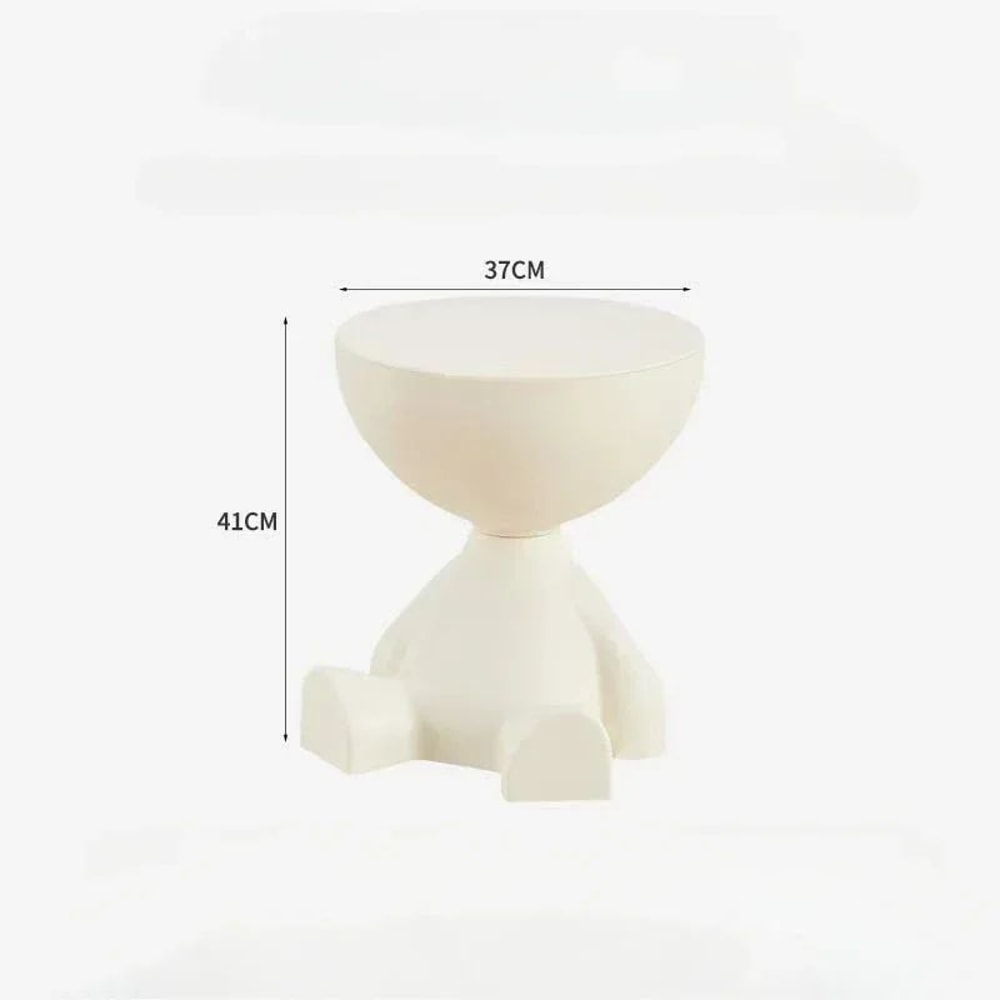 Modern Cream Round Side Table Minimalist Sofa Bedside Accent Coffee Table 8