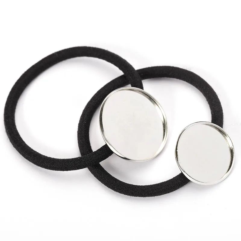 DIY Scrunchie Base With Round Cabochon Bracket 10pcs Metal Hair Accessory Making Kit 1