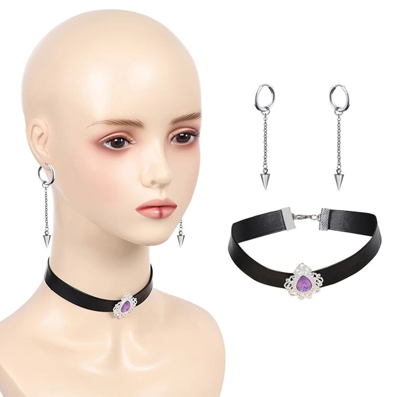 Fantasia Zorumira Devil Cosplay Jewelry Set Anime Choker Earrings Costume Accessories 0