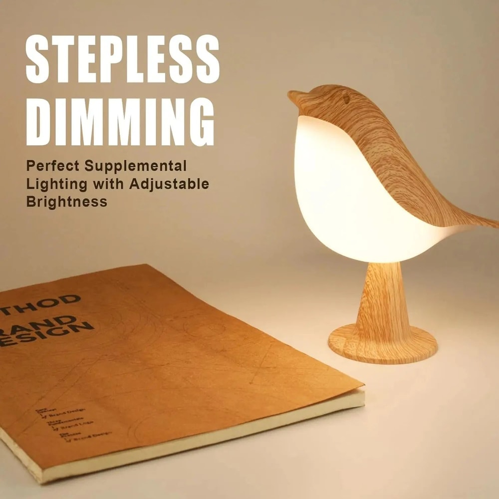 Touch Sensor Bird Night Light Cordless Kids Bedside Lamp With 3 Color Temperature Modes 0