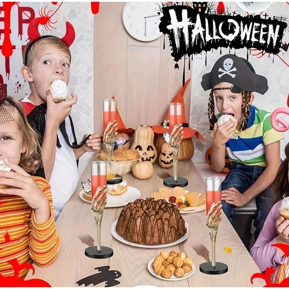 Skeleton Hand Champagne Flutes Halloween Plastic Champagne Glasses For Spooky Party Tableware 2