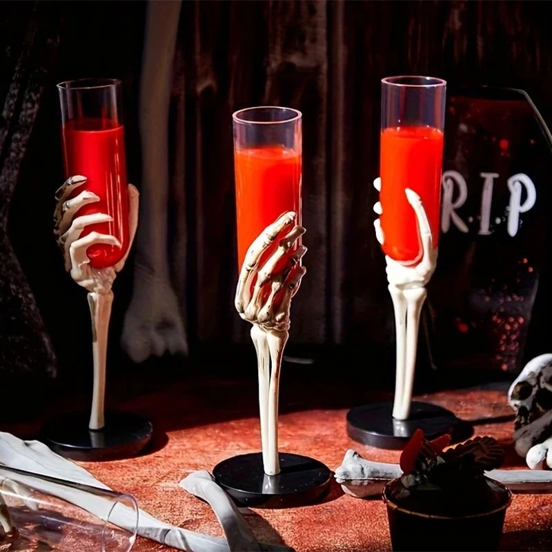 Skeleton Hand Champagne Flutes Halloween Plastic Champagne Glasses For Spooky Party Tableware 1