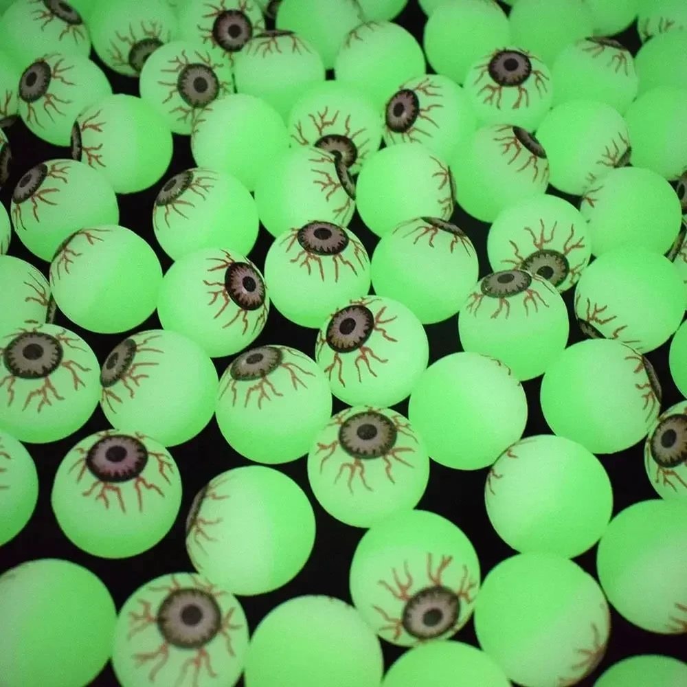 Glow In The Dark Eyeball Bouncy Balls Luminous Halloween Toy Balls For Kids Party Favors 4