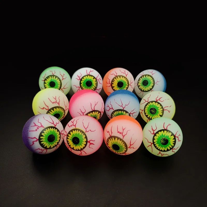 Glow In The Dark Eyeball Bouncy Balls Luminous Halloween Toy Balls For Kids Party Favors 6