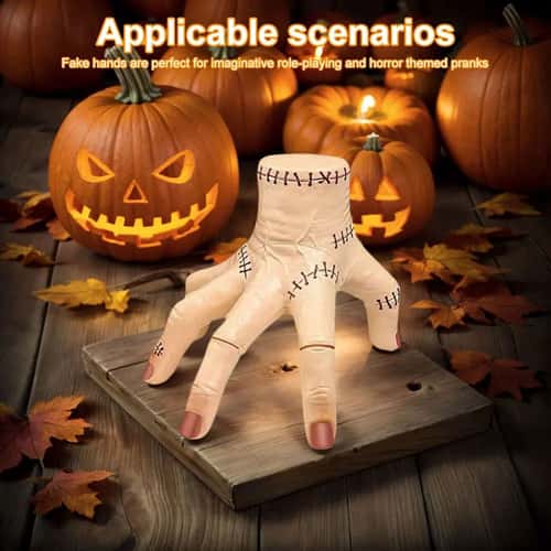 Electric Crawling Halloween Hand Prop with Sound & Light – Motion Sensor Scary Thing Hand Decoration