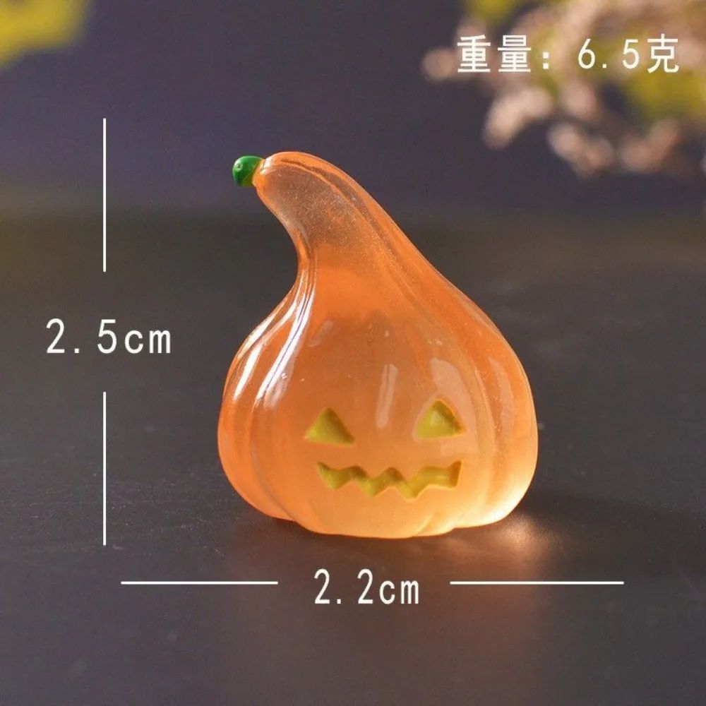 Mini Luminous Halloween Pumpkin Ghost Resin Ornament Micro Landscape DIY Decoration 3