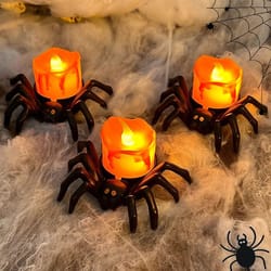 led halloween spider night light decoration – spooky party & haunted house prop