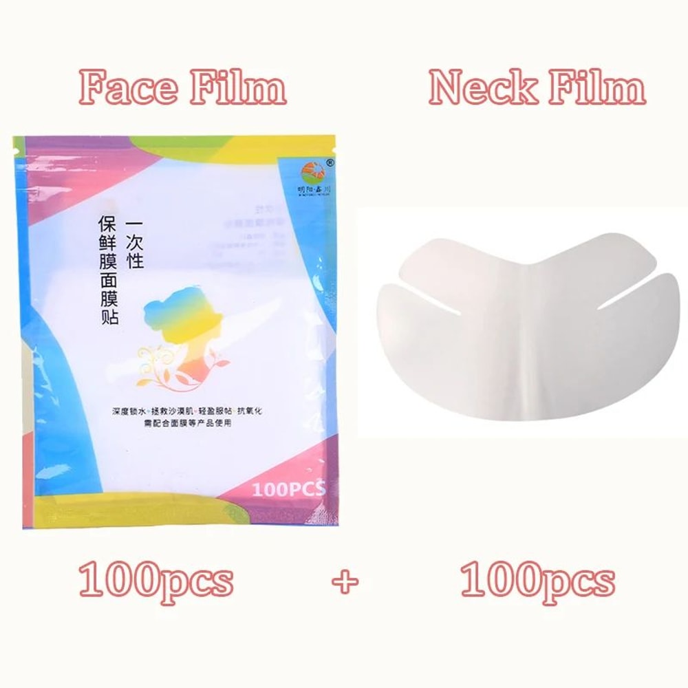 Disposable PE Facial Mask Wrap Neck Film Sheets Skin Care Absorption Beauty Mask Covers 100PCS 8