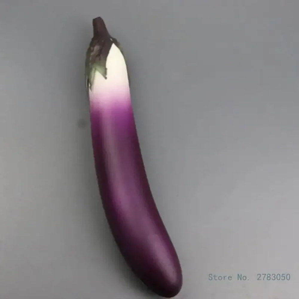 Realistic PU Artificial Cucumber Aubergine Display Prop Soft Simulation Vegetable Decor 1