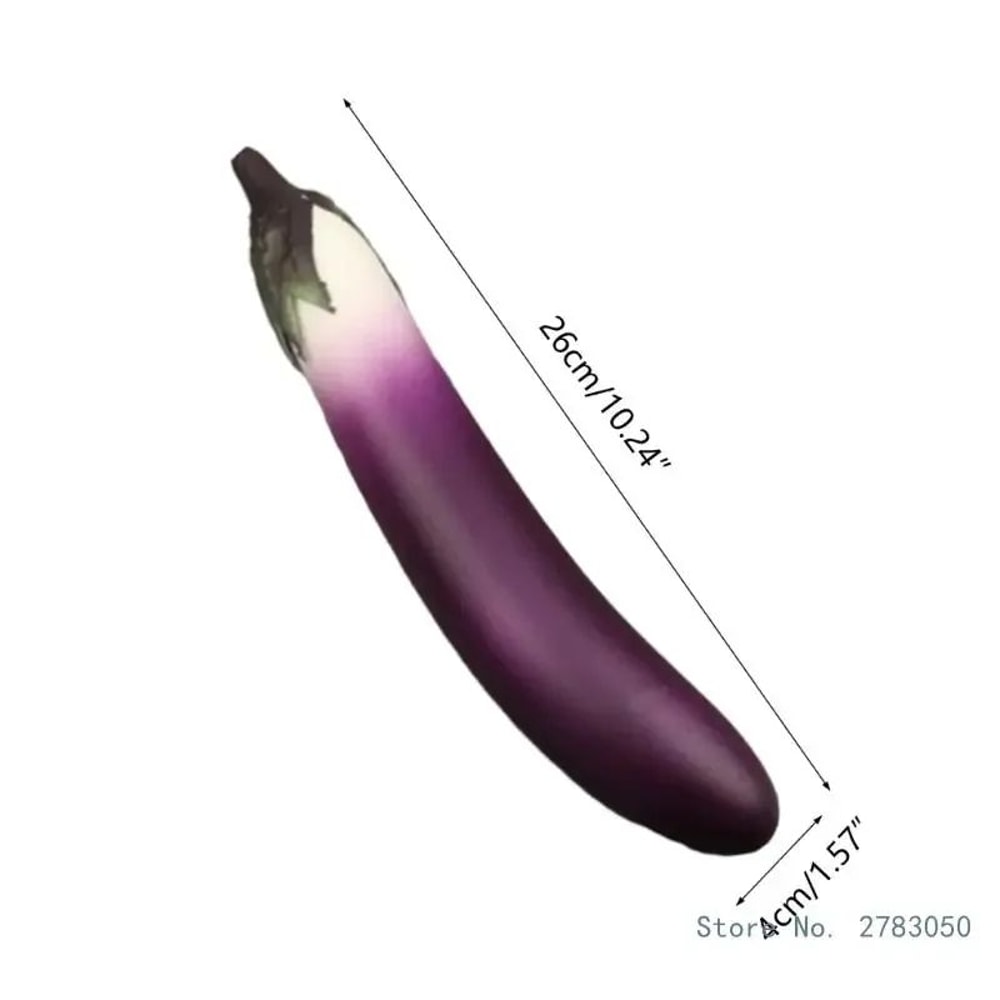 Realistic PU Artificial Cucumber Aubergine Display Prop Soft Simulation Vegetable Decor 3