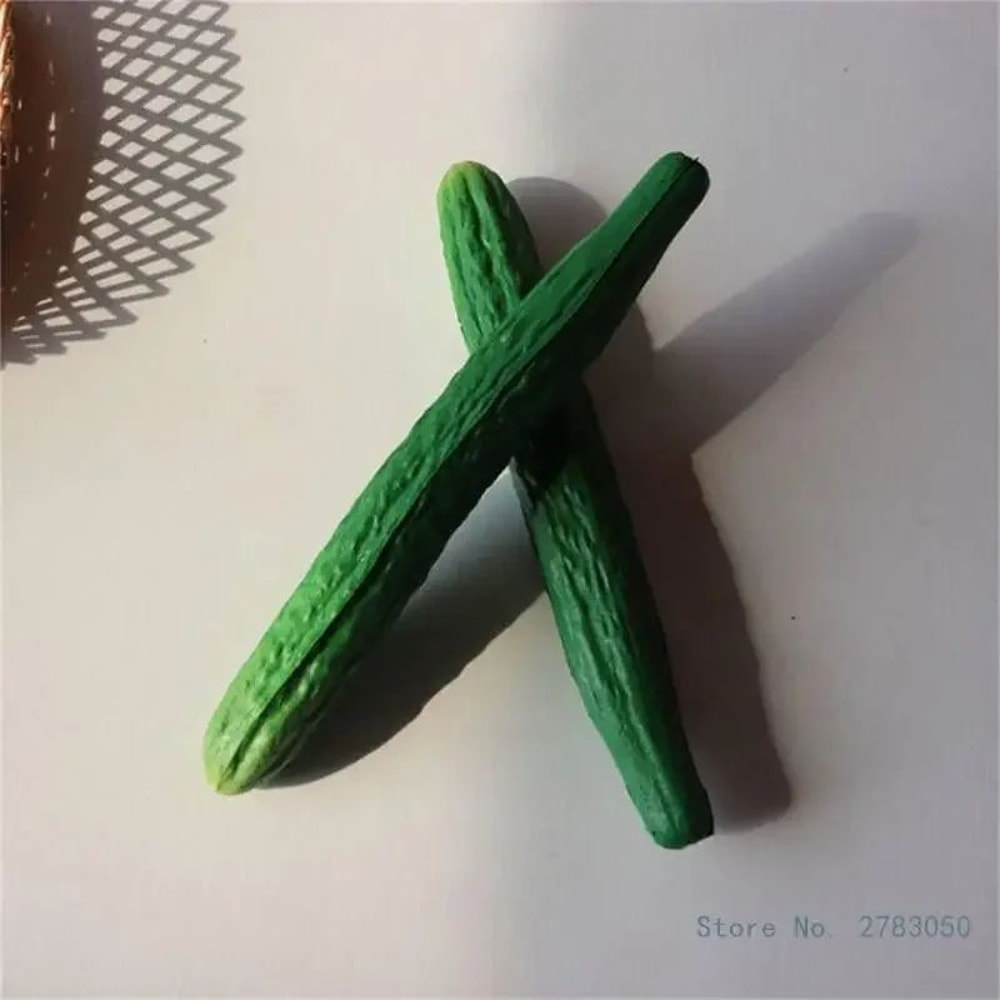 Realistic PU Artificial Cucumber Aubergine Display Prop Soft Simulation Vegetable Decor 5