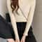 Womens Mock Neck Knit Sweater Slim Fit Vintage Korean Style Pullover 3