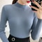 Womens Mock Neck Knit Sweater Slim Fit Vintage Korean Style Pullover 15