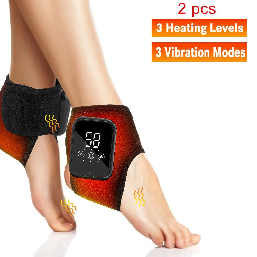 Rechargeable Heated Ankle Brace Massager With Vibration Adjustable Compression Support 7