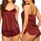Silky Satin Cami Pajama Set For Women Sexy Sleeveless Lingerie Sleepwear With Shorts 1