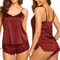Silky Satin Cami Pajama Set For Women Sexy Sleeveless Lingerie Sleepwear With Shorts 1