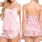 Silky Satin Cami Pajama Set For Women Sexy Sleeveless Lingerie Sleepwear With Shorts 0