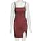 Womens Sexy Mesh DoubleLayer Split Mini Dress Slim Fit Suspender Summer Party Dress 6