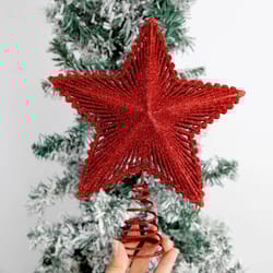 glittering hollow star christmas tree topper – 3d gold holiday tree decoration