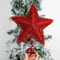 Glittering Hollow Star Christmas Tree Topper 3D Gold Holiday Tree Decoration 0