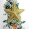 Glittering Hollow Star Christmas Tree Topper 3D Gold Holiday Tree Decoration 4