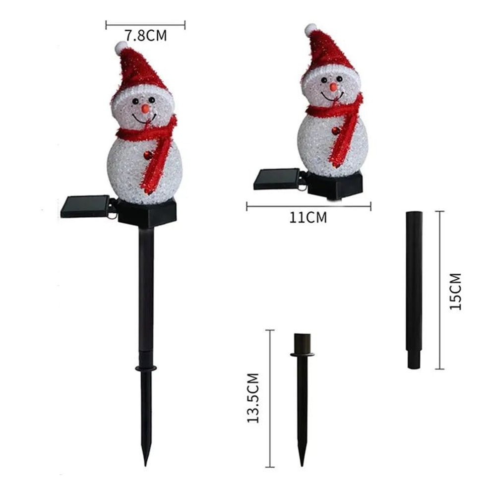 Solar Powered Christmas Snowman Garden Lights Outdoor Holiday Decoration Stake Light 4