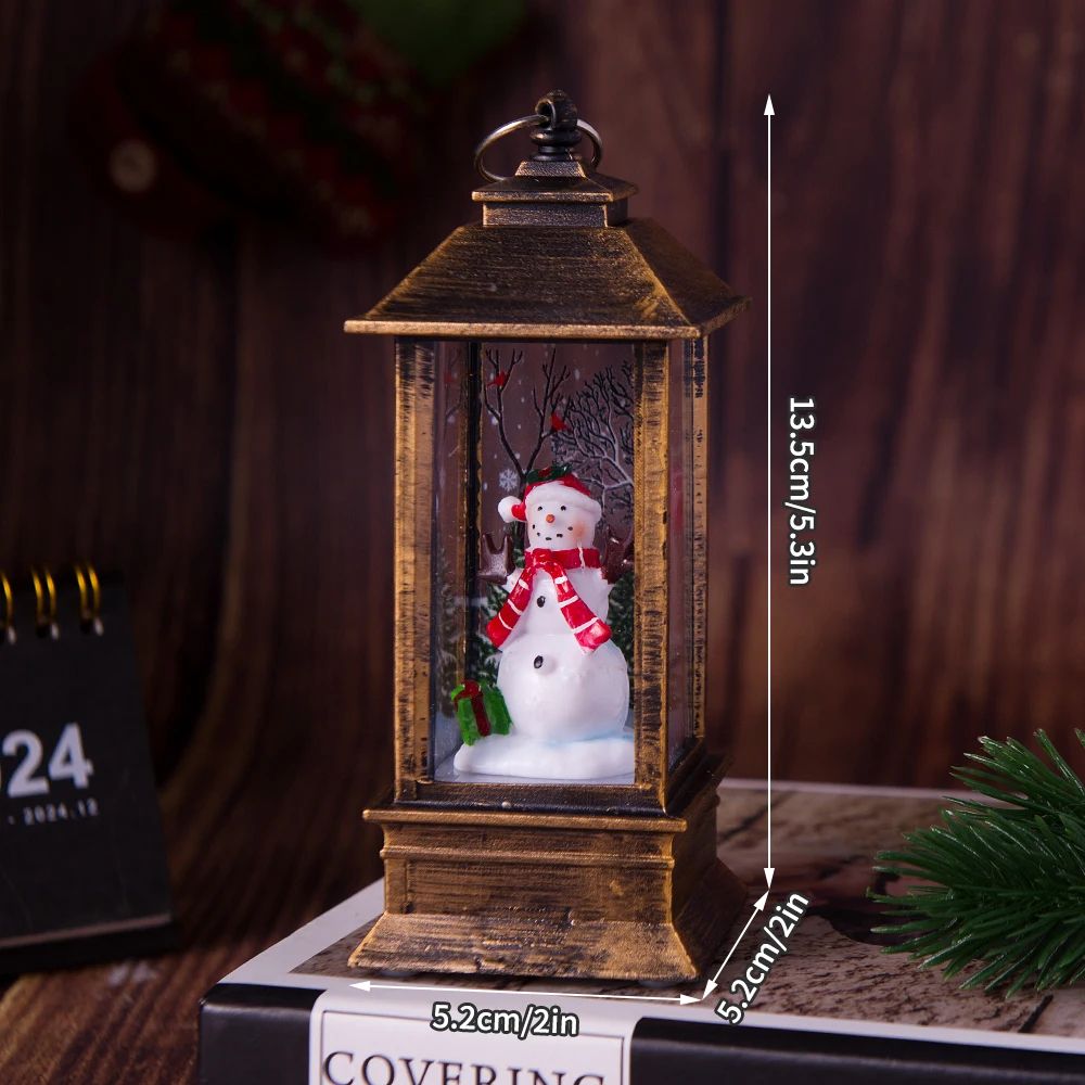 Christmas Santa Lantern Night Light Decorative Desktop Holiday Lamp 6