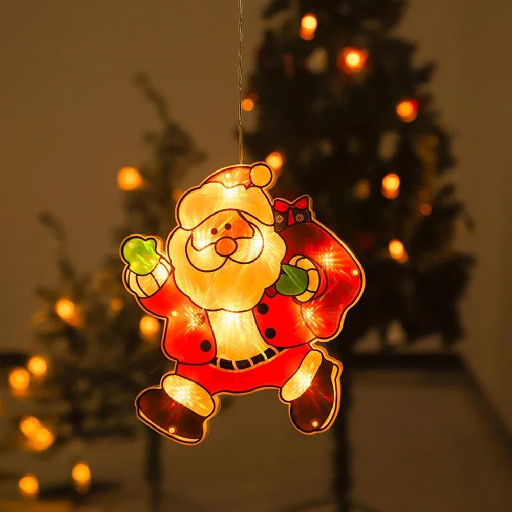 LED Christmas Window Hanging Suction Light Festive Decorative Lamp For Home Shop Display 2