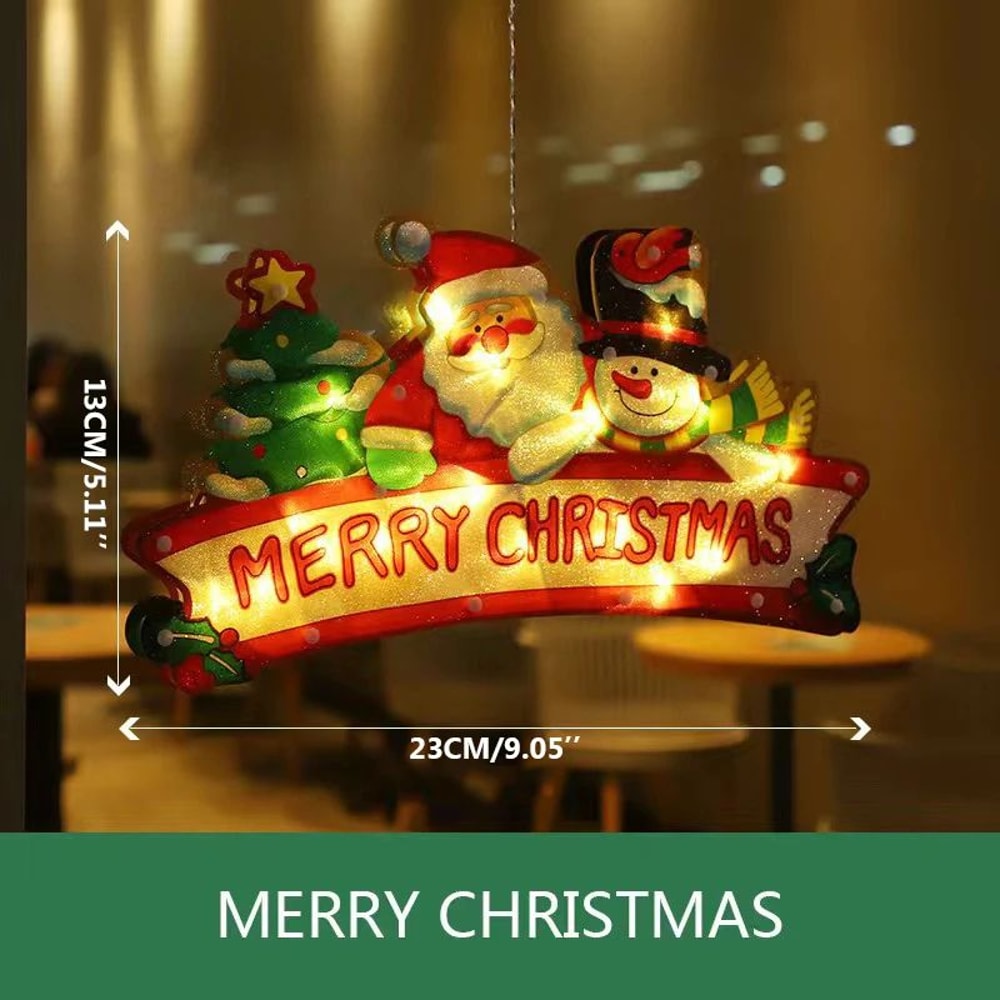 LED Christmas Window Hanging Suction Light Festive Decorative Lamp For Home Shop Display 6